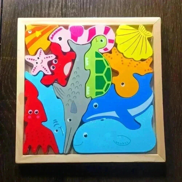 Other - Wooden sea creature/ marine animal puzzle 12pc.